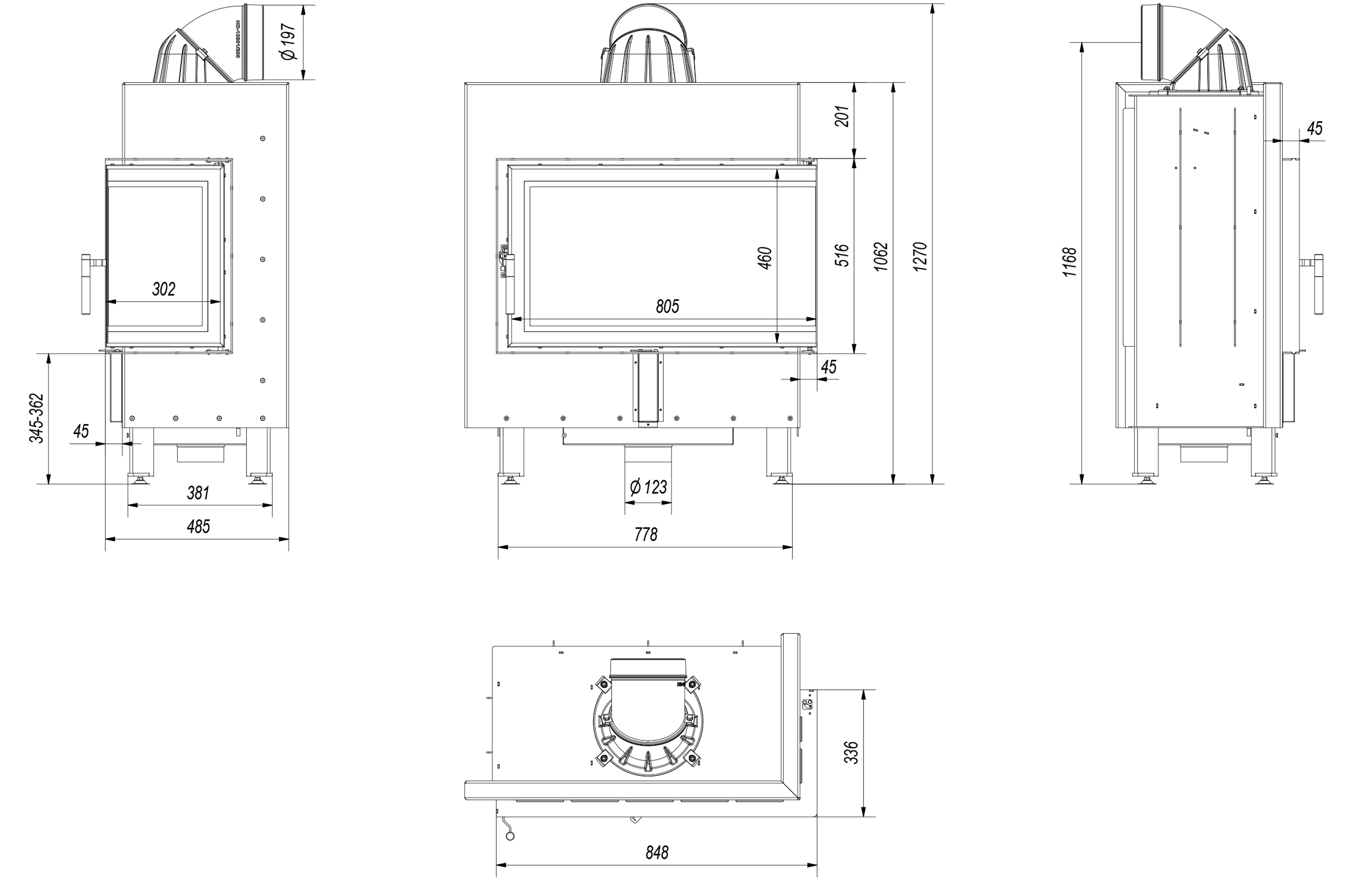 Rysunek techniczny LUCY 14 prawy BS rysunek techniczny